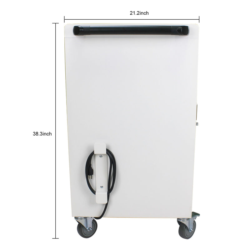 Mobile Charging Cart And Cabinet For Tablets Laptops 30 Device With Combination Lock - Antique White