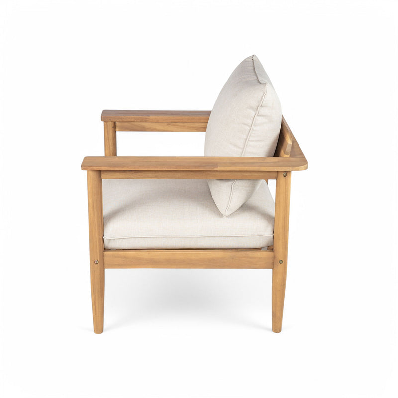Terassi - Outdoor Lounge Chair (Set of 2) With Cushions - Beige / Light Teak