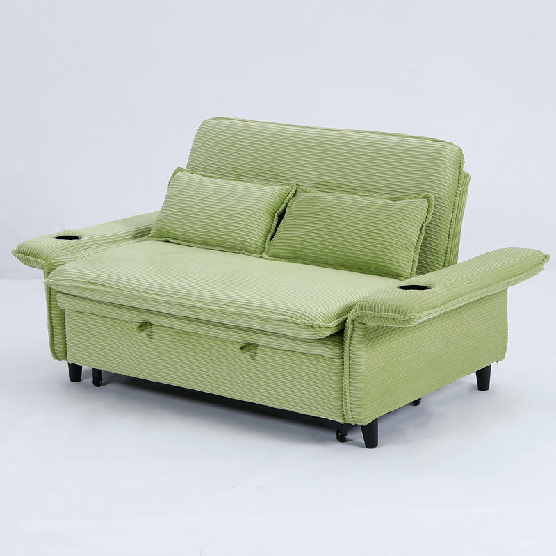 Modern Fabric Multi-Functional Sofa Bed With Adjustable Armrests And Backrests