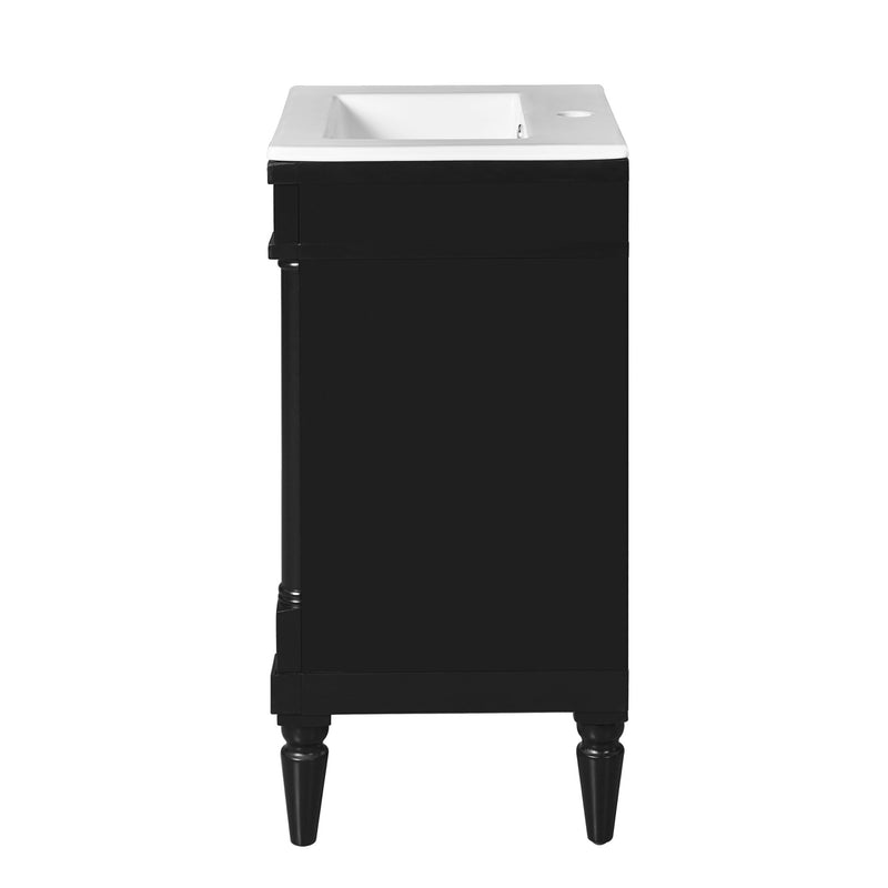 Bathroom Vanity With Sink, Storage Cabinet With Door, Drop In Sink, Compact Freestanding Design