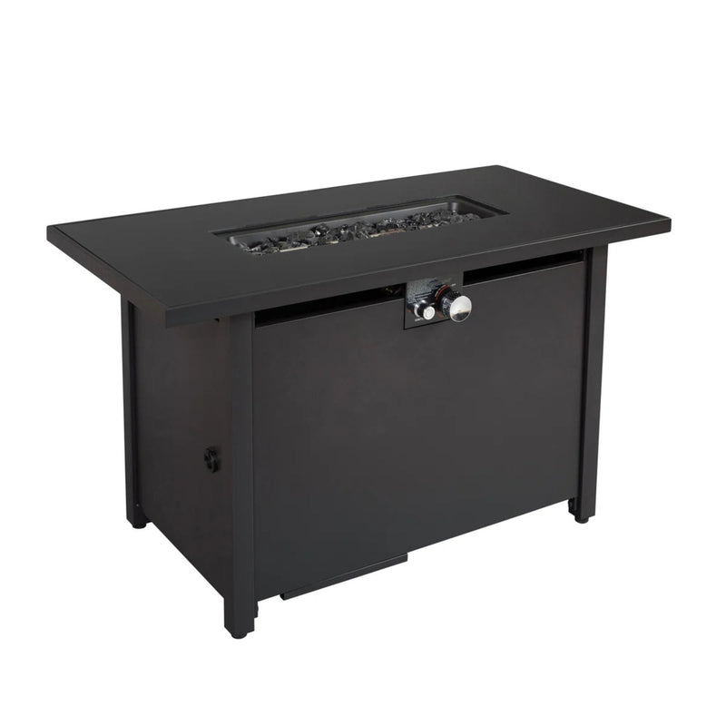 Rectangle Fire Pit, Fuel Versatility - Black