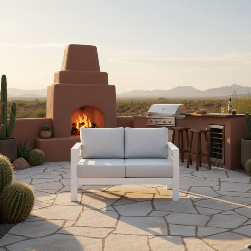 Patio All-Weather Loveseat With Thick Cushions