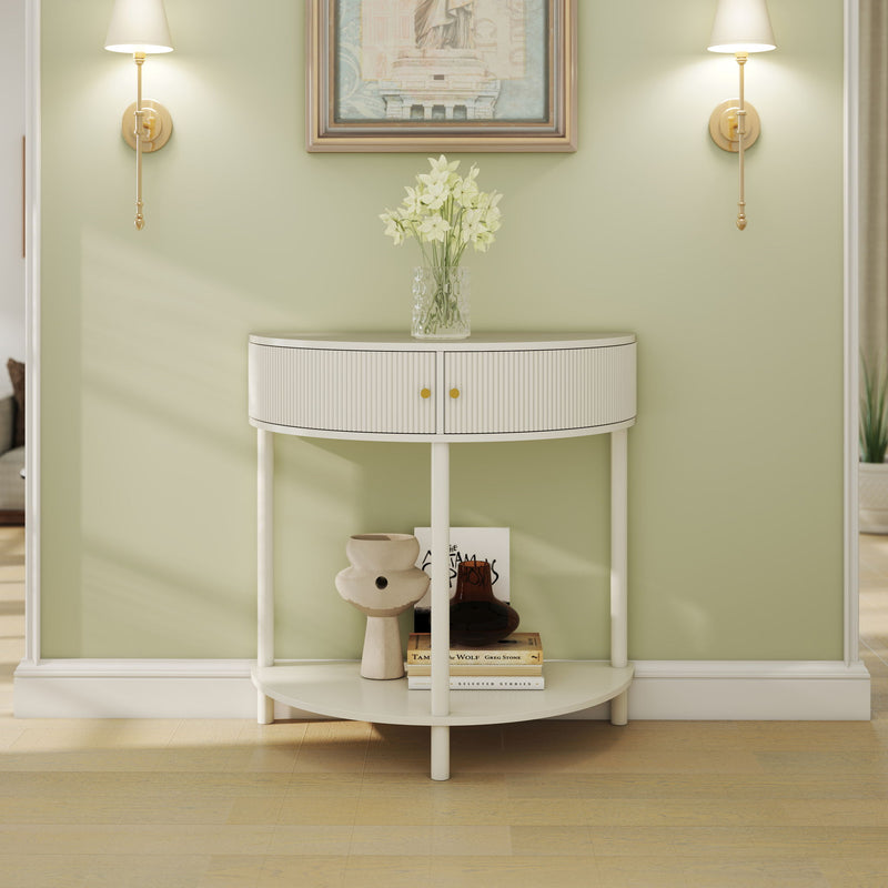 Demi Lune - Console Table With 2 Storage Drawers
