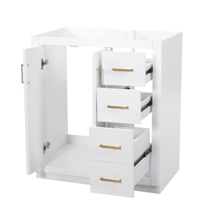Retro Style Bathroom Vanity With 3 Drawers & Soft-Closing Doors