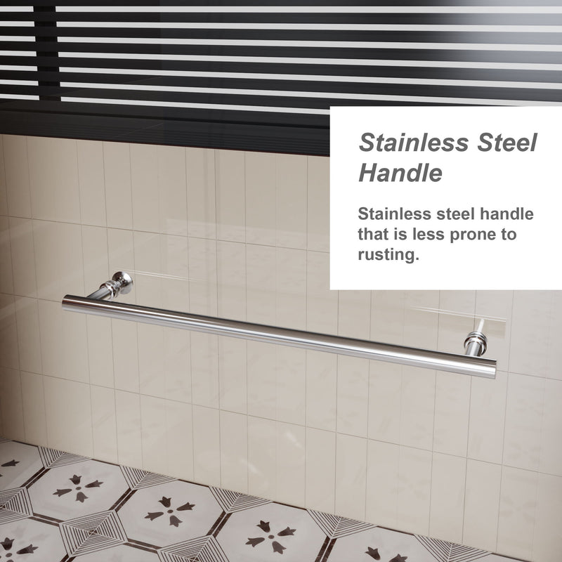 Pivot Shower Door With Handle, 1 / 4" Thick - Chrome