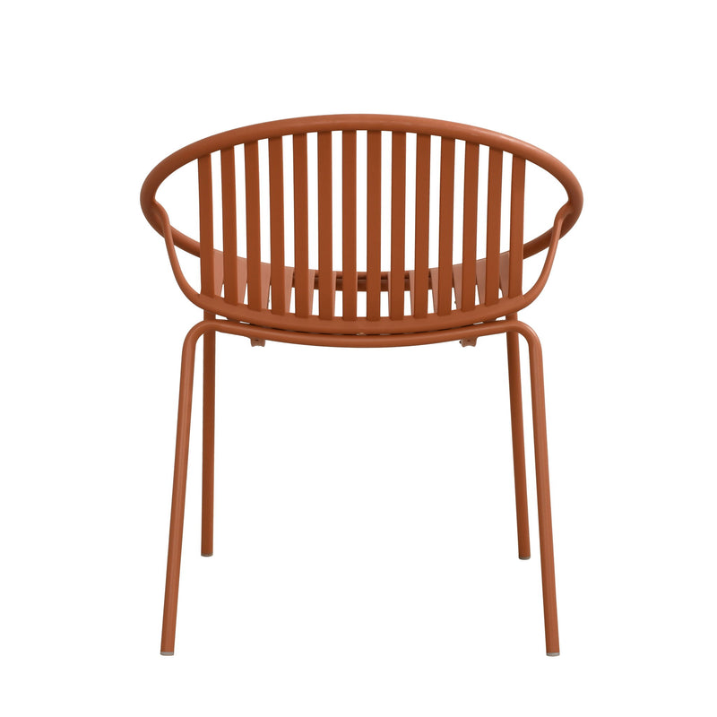 Stackable Outdoor Chairs With Breathable Plastic Backrest (Set of 2)