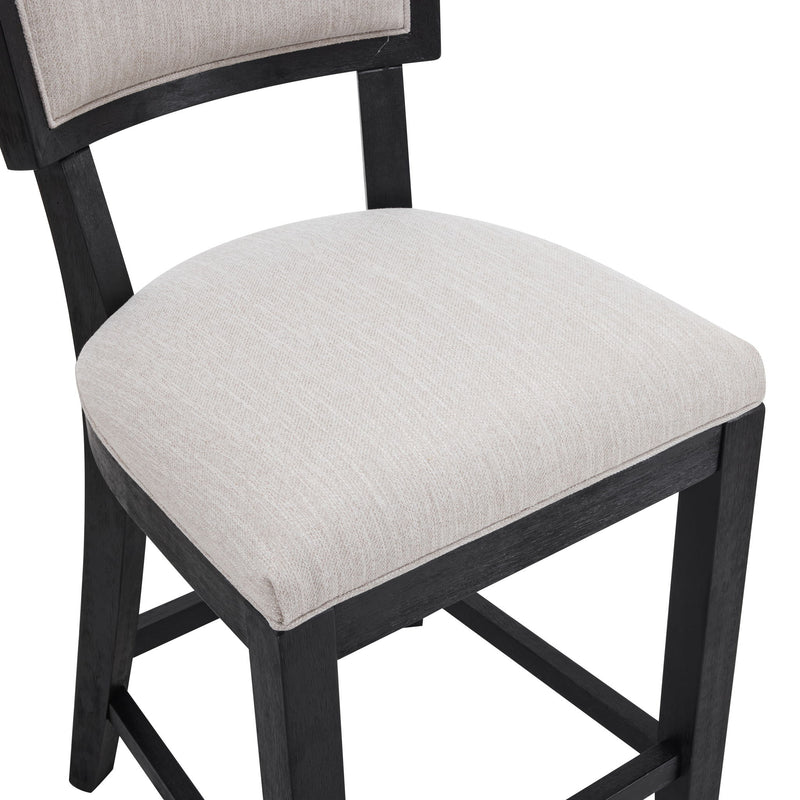 Upholstered Counter Height Bar Stools With Comfy Back (Set of 2)