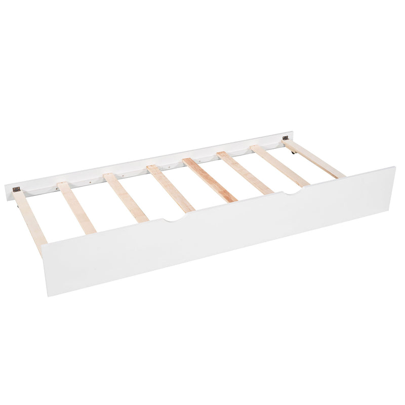 L Shaped Platform Bed With Trundle And Drawers Linked With Built In Desk