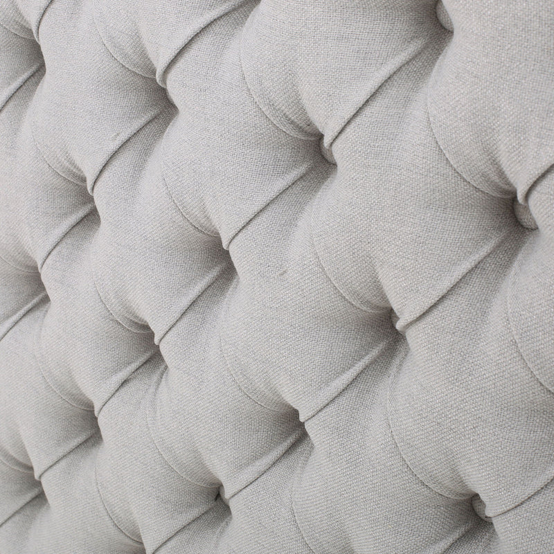Queen Size Headboard With Button Tufting - Light Gray