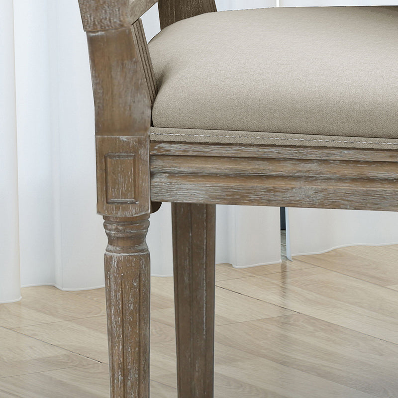 Traditional Style Dining Chair Set With Fabric Upholstery
