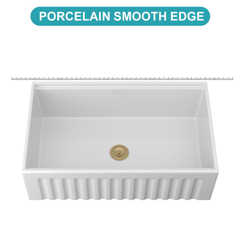 Workstation, Single Bowl Apron Front Kitchen Sink - White