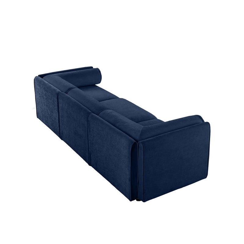 Stylish Sofa With Storage Seat And Cylindrical Backrest