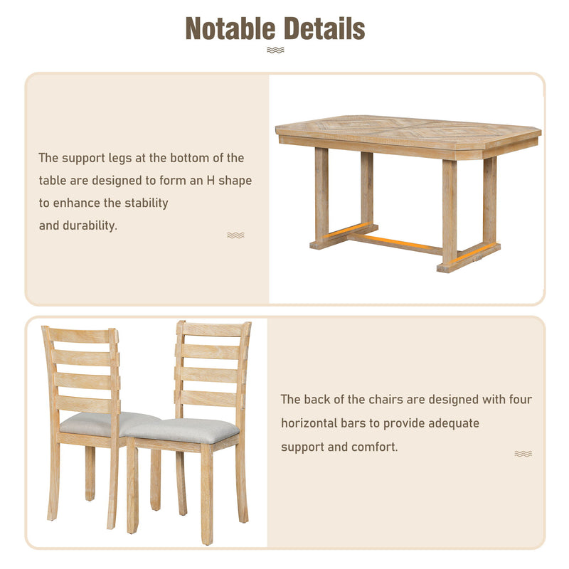 6 Piece Dining Table Set With Ergonomic Seating