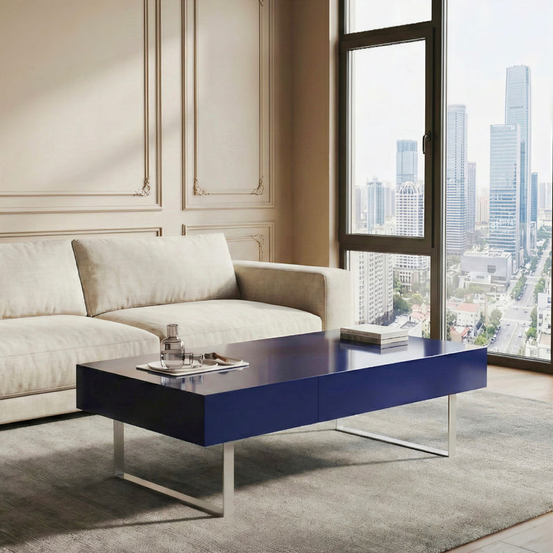 Rectangular Coffee Table With Hidden Storage