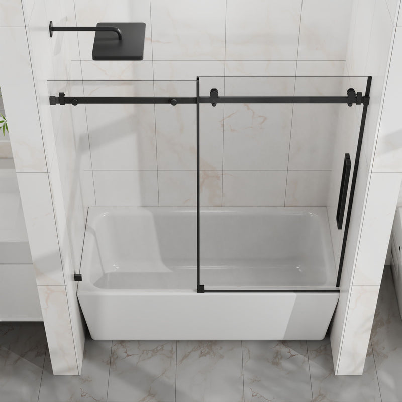 Frameless Tub Sliding Shower Door With Easy Clean Coating