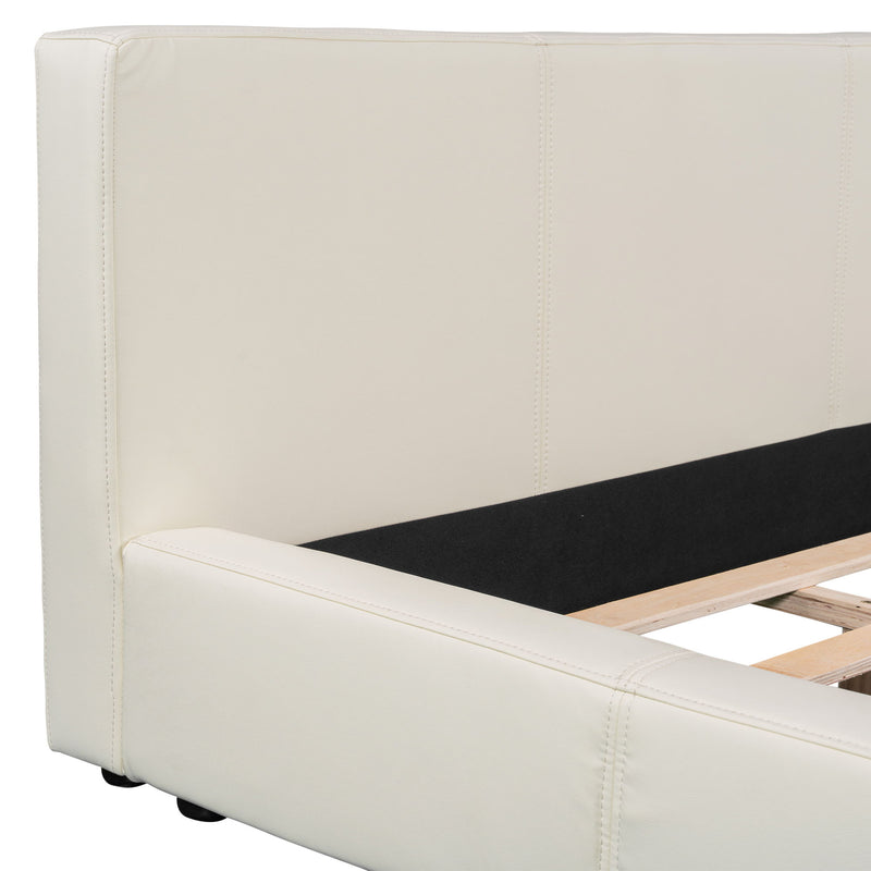 Stylish Upholstered Bed With Birch Wood Frame