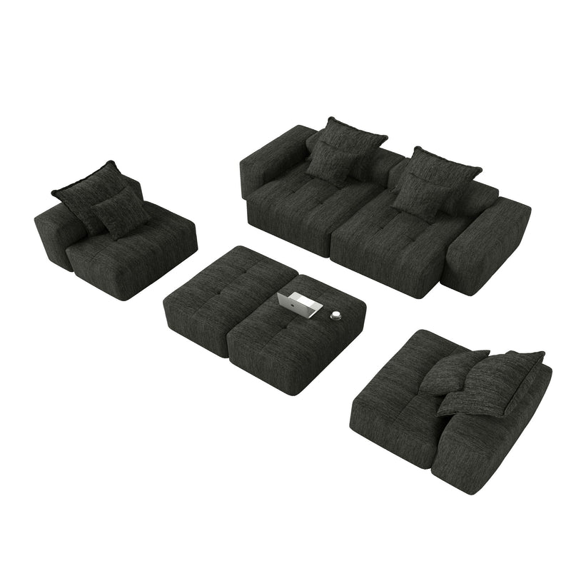 Modern Oversized Diy Combination, Modular Sectional Sofa With Pillows