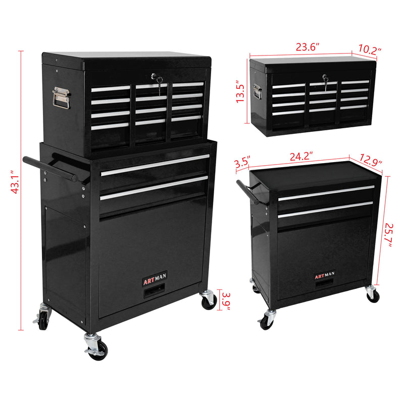 High Capacity Rolling Tool Chest With Wheels And Drawers, Storage Cabinet