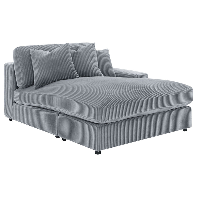 Marcus - Fog Track Arms Reversible Sectional With Pillows - Fog