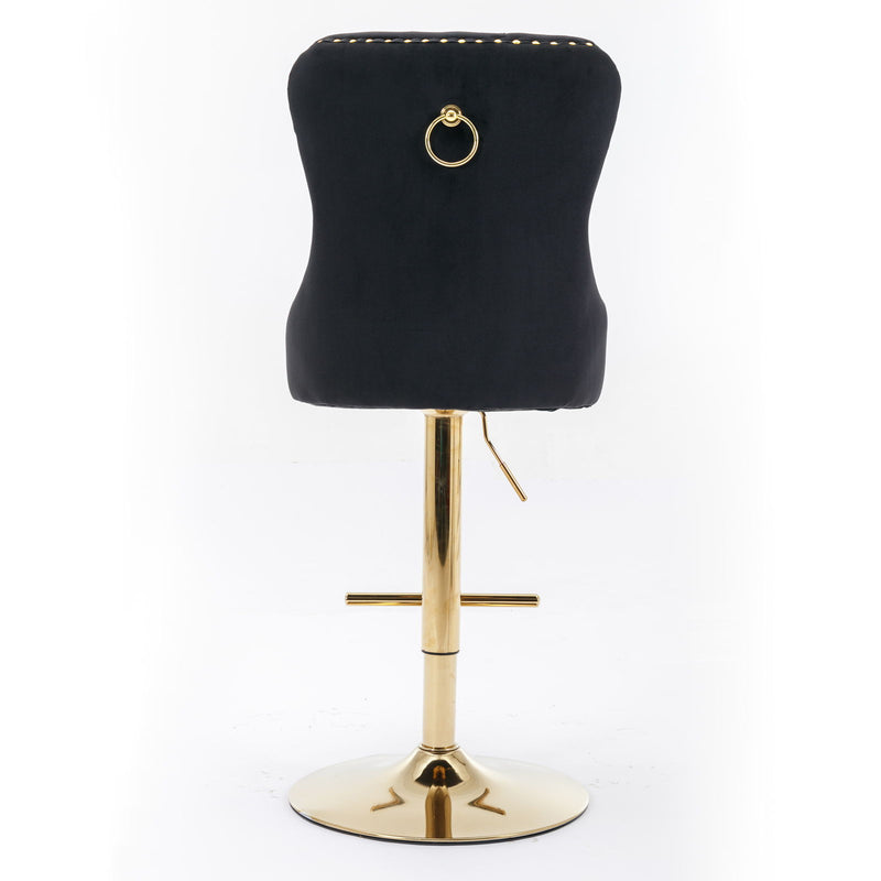 Thick Swivel Barstools Adjusatble Seat Height From 25-33", Modern Upholstered Bar Stools With Backs Comfortable Tufted For Home Pub And Kitchen Island (Set of 2)