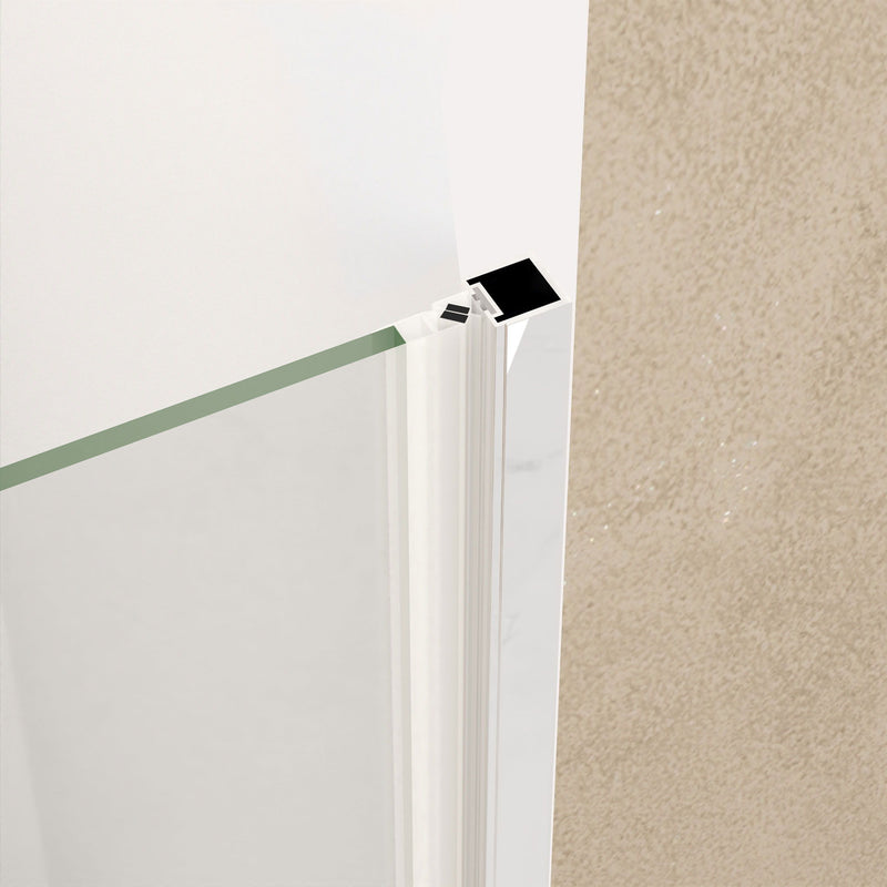 Shower Door & Tempered Glass With Safety Film - Brushed Nickel