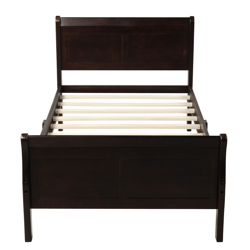 Platform Bed Frame Mattress Foundation Sleigh Bed With Headboard / Footboard / Wood Slat Suppor