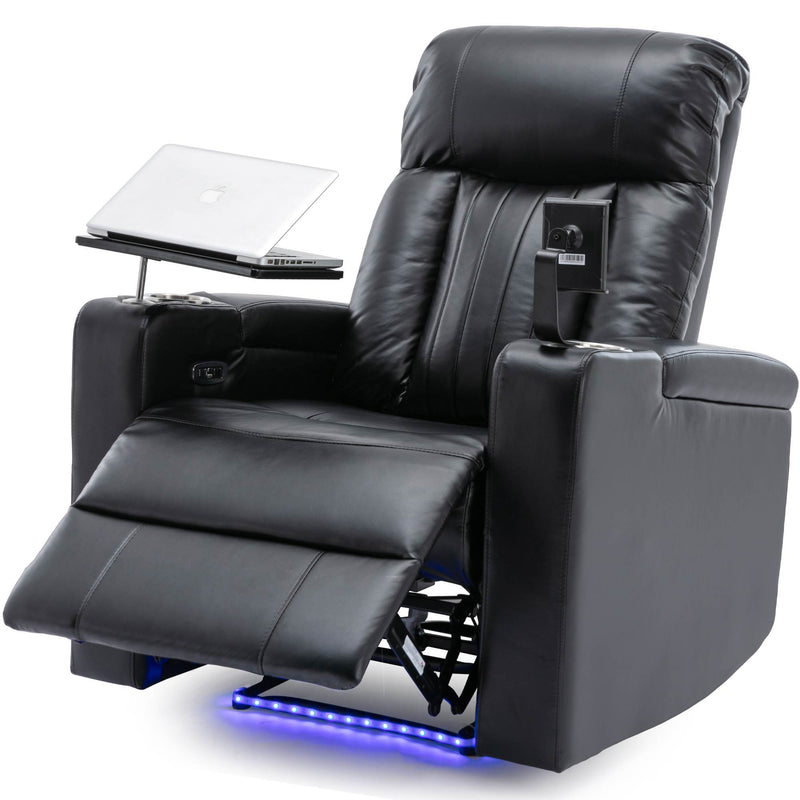 Power Recliner & Storage Arms, Cupholders, Swivel Tray Table And Cell Phone Stand