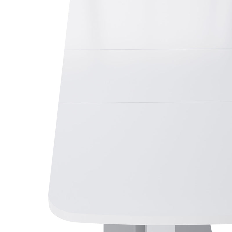Rectangle Dining Table, Stretchable, X Shape Legs - White