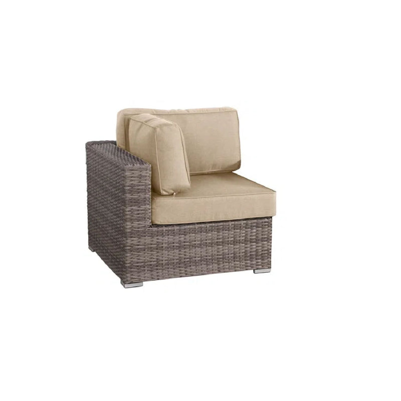 Modern Patio Rattan Sectional Set With Cushions
