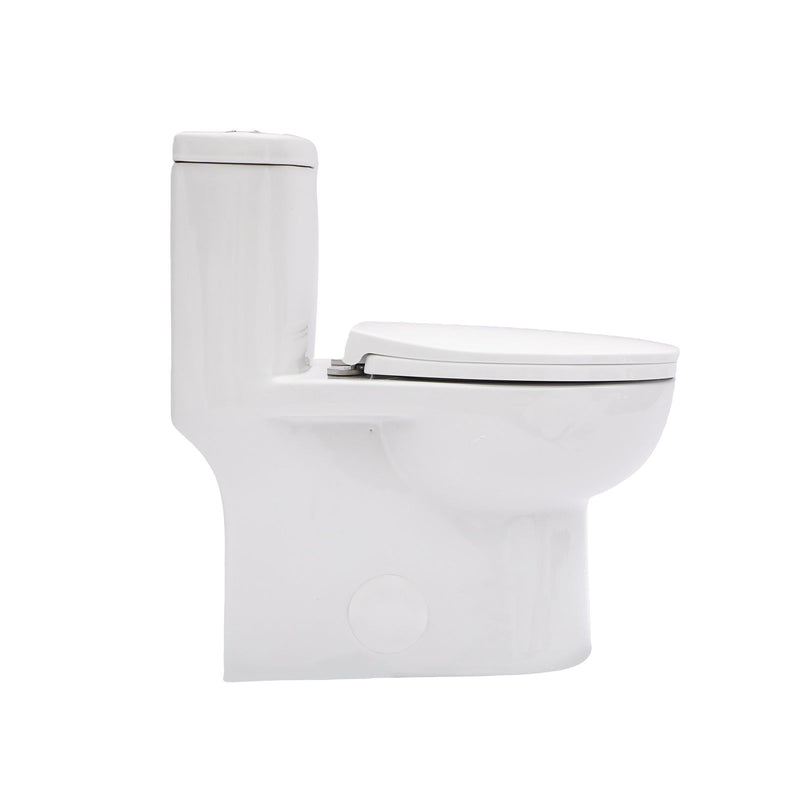 1 Piece Toilet For Bathroom, Dual Flush, Soft Closing Seat - White