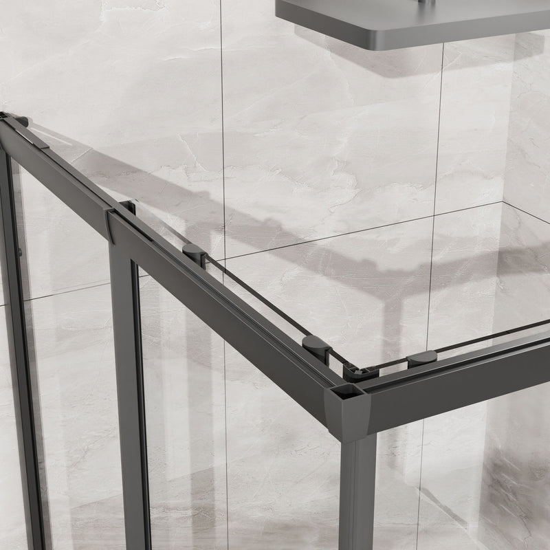 Square Corner Shower Enclosure, Adjustable Frame