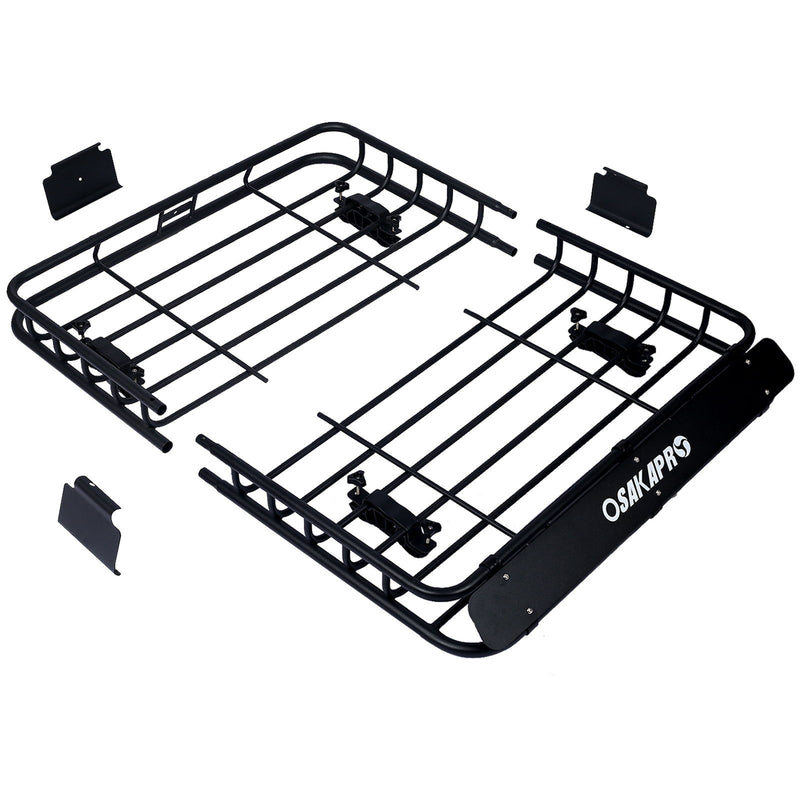 Motoring Rooftop Cargo Carrier Basket Steel, Universal Fit Roof Rack