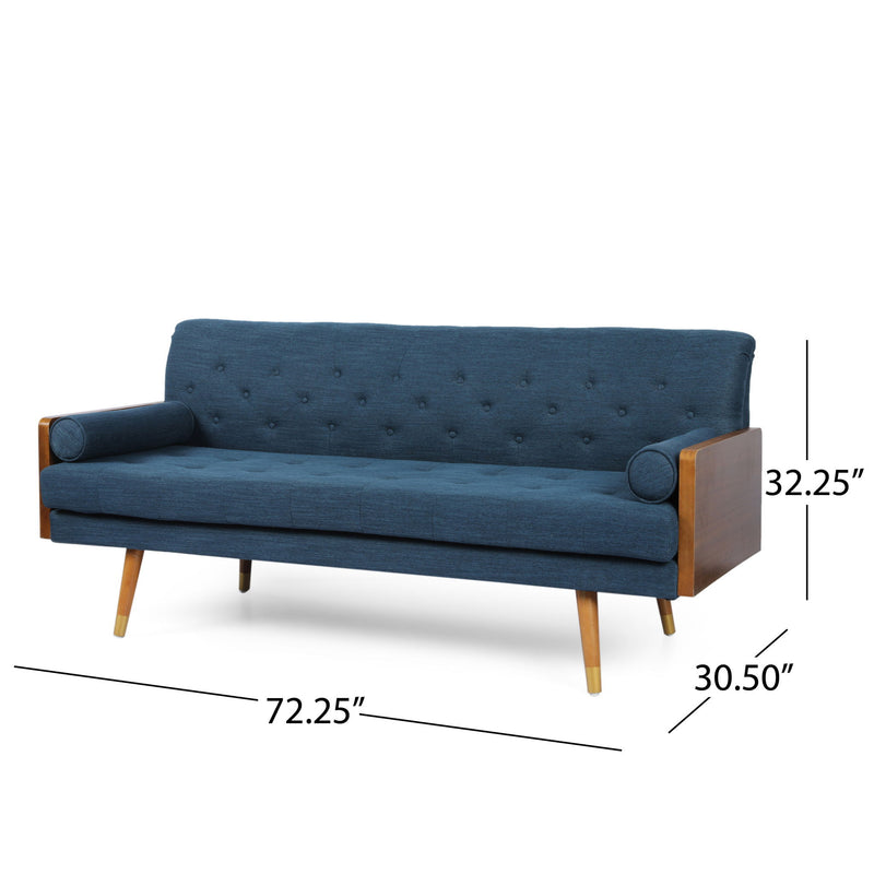 Aidan - Mid Century Modern Tufted Fabric Sofa