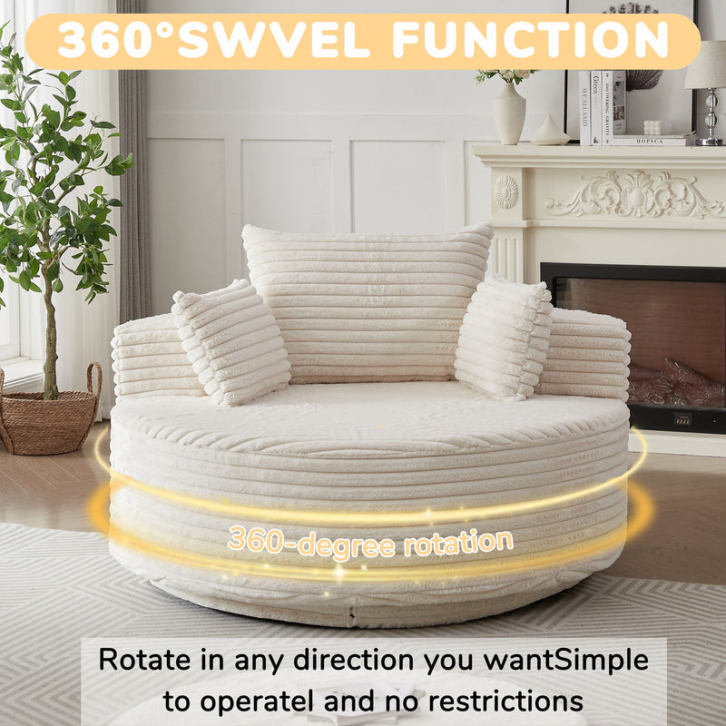 Swivel Chair With 360° Rotation For Living Room