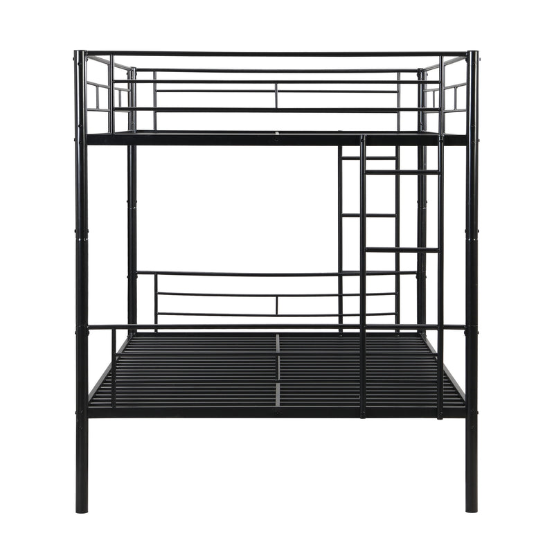 Modern Metal Bunk Bed, Full Over Full, No Box Spring Needed - Black