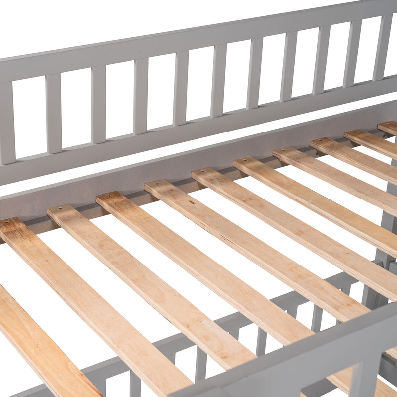 Low Bunk Bed With Slide, Fence And Ladder