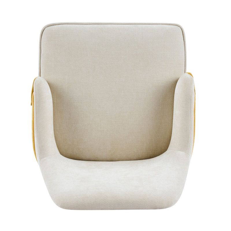 Indoor Dining Chair (Set of 2) With Sturdy Frame - Beige / Yellow