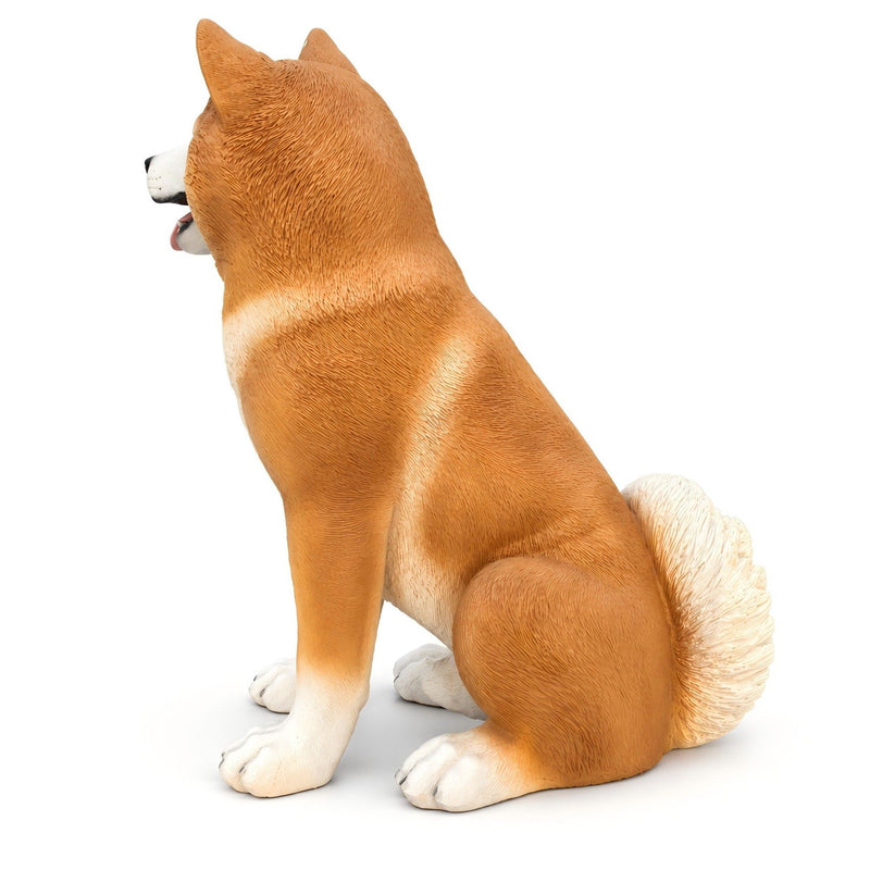Shiba Inu Dog Statue, Sitting Animal Sculpture For Home Garden - Yellow / White