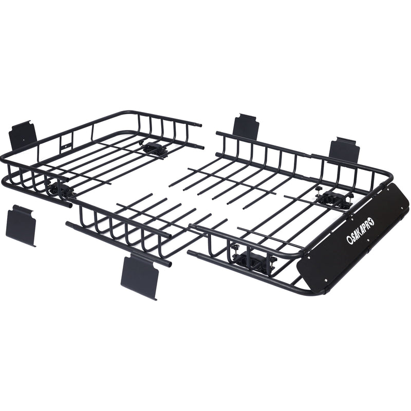 Motoring Rooftop Cargo Carrier Basket Steel, Universal Fit Roof Rack
