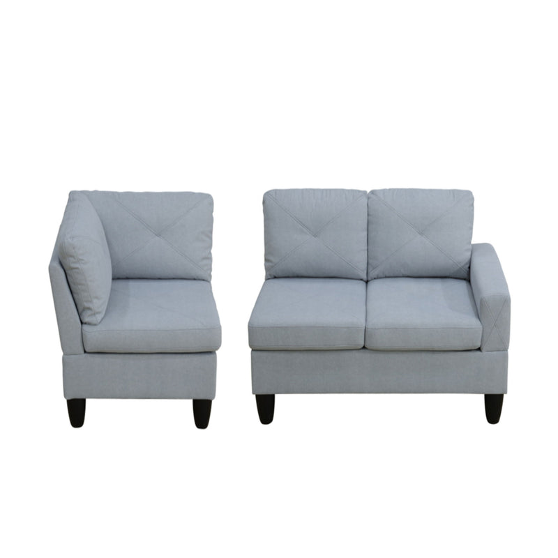 Modular L - Shaped Sectional Sofa 6 Seater 4 Piece Couch With Chaise