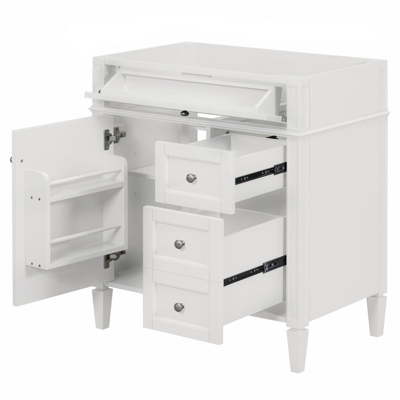 Bathroom Vanity With 2 Drawers And Tip-Out Drawer, Storage Cabinet