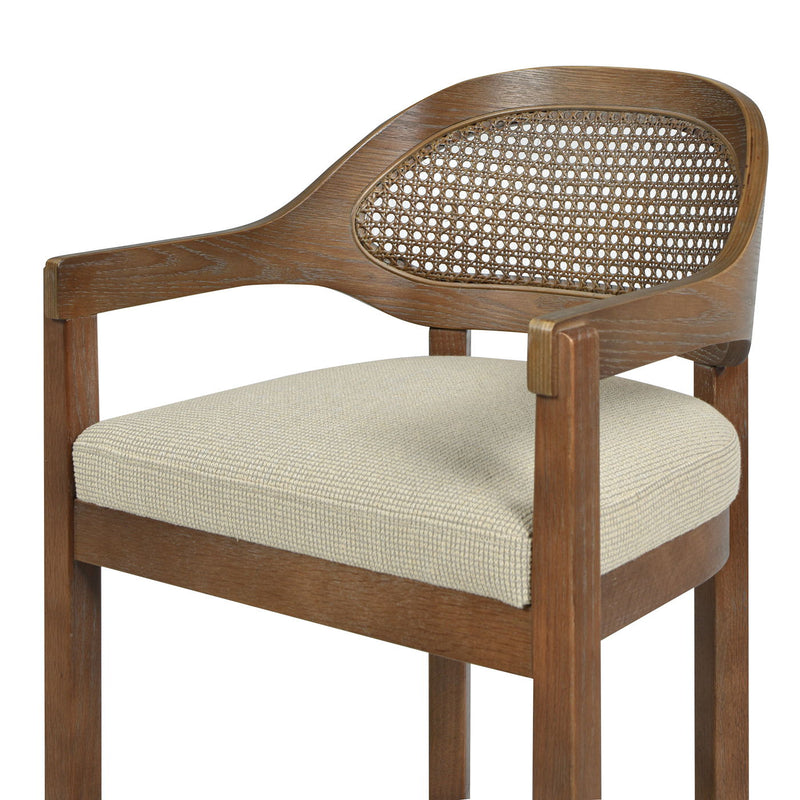 Americana - Mid-Century Modern Cane Back Counter Stool