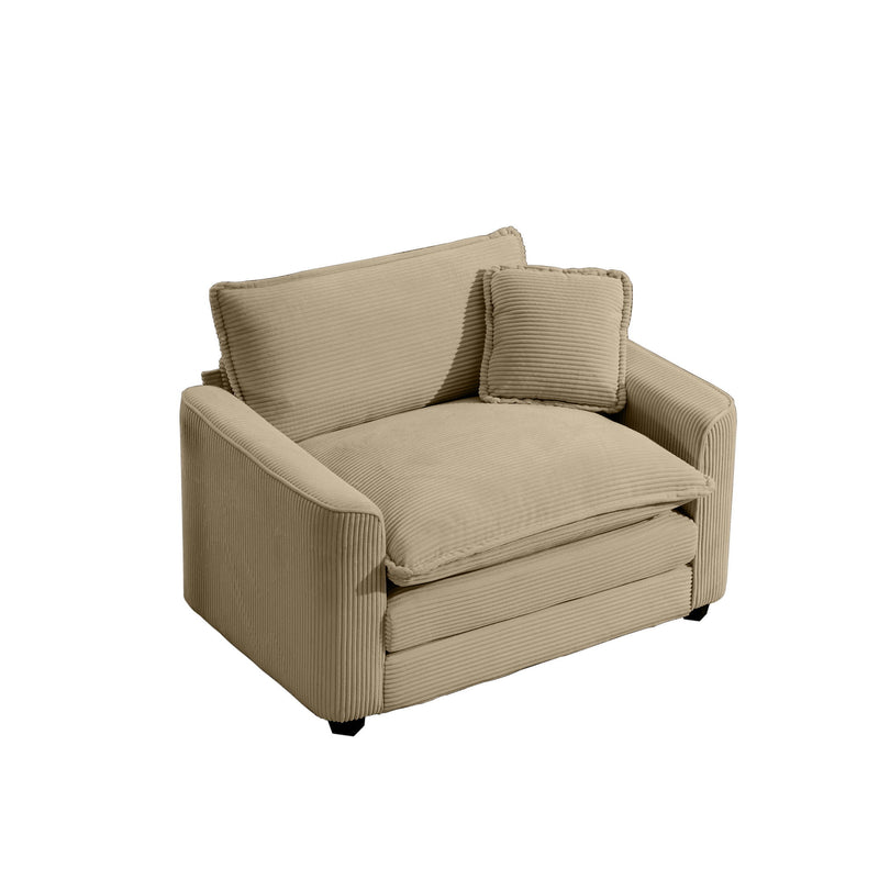 Modern Classic Fabric Single Chair Deep Seat Sofa With Pillow