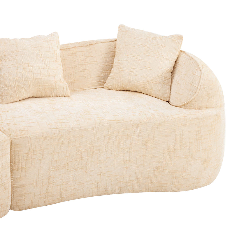 Curved Compressed Sofa, Nordic-Style Design For Living Room