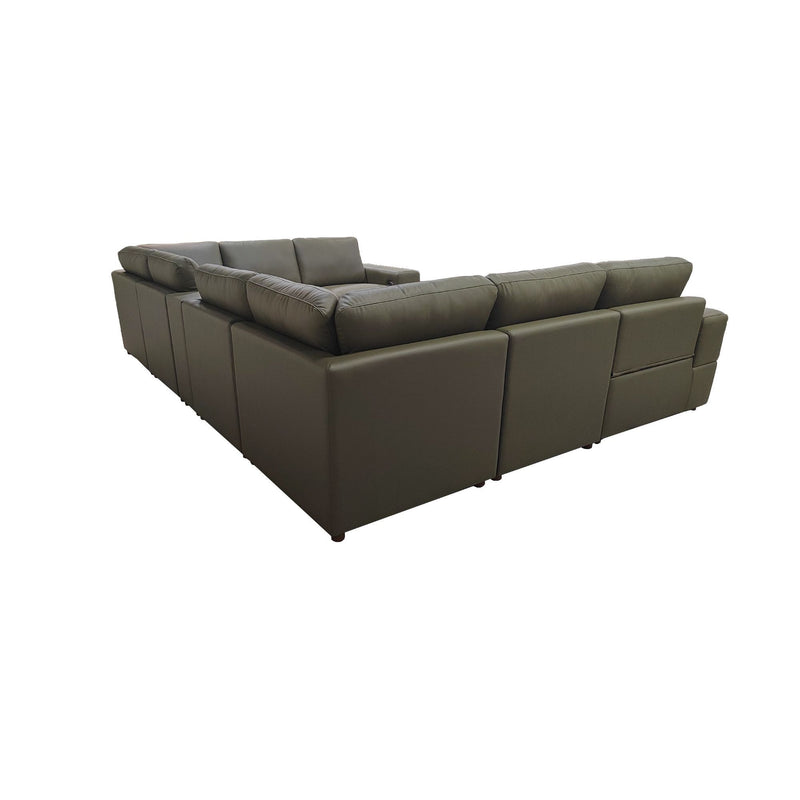 Upholstered Large Arms Sectional With Recliner Seats