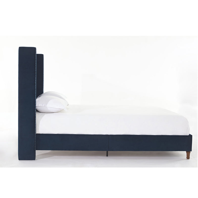 Peyton - Upholstered Bed With 54" High Headboard, Traditional Hand Buttoned Tufting