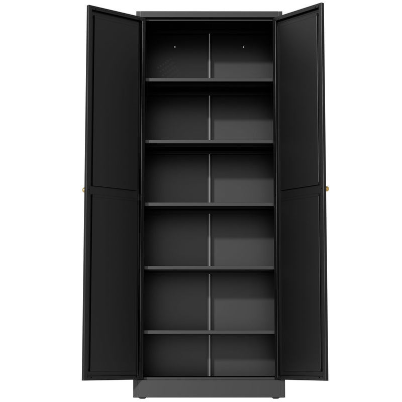 Kitchen Pantry Cabinet With 4 Adjustable Shelves, Heavy Duty Freestanding Organizer