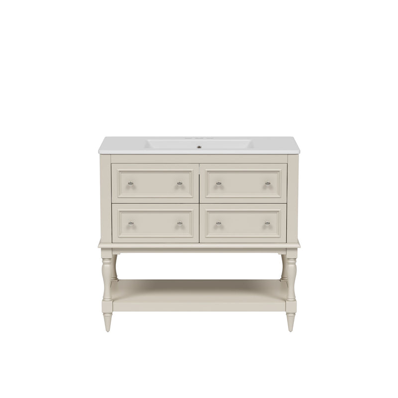 Bathroom Vanity Cabinet With Undermount Sink, 4 Drawer Set