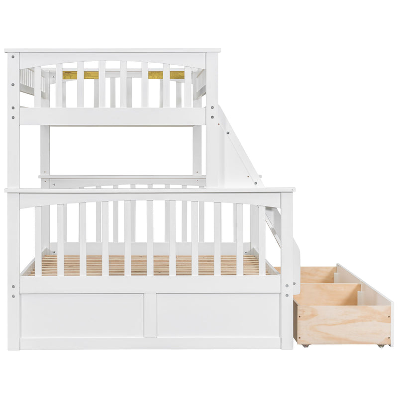 Bunk Bed With Drawers, Convertible Storage Bed