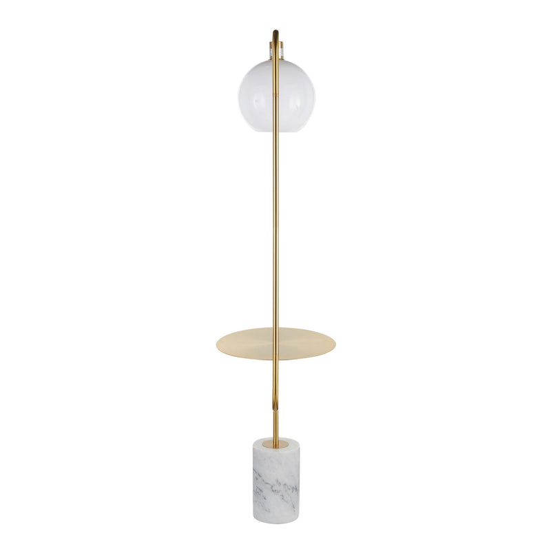 Symbol - Contemporary / Glam Floor Lamp Side Table - White Marble